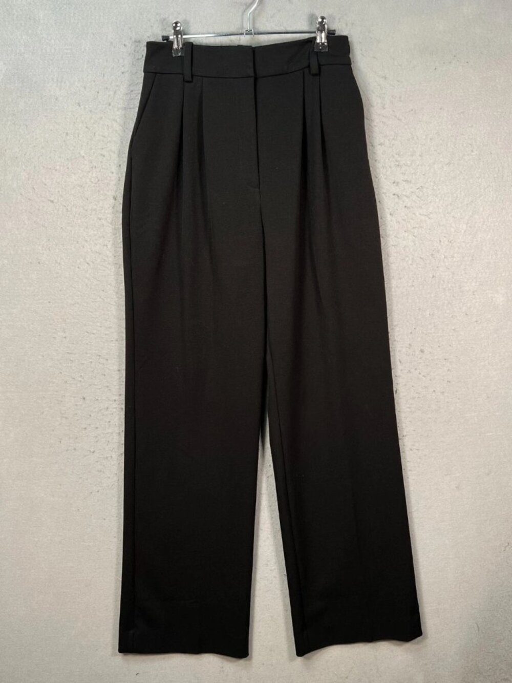 FAVORITE DAUGHTER pleated wide leg trouser pants in black (sz8)